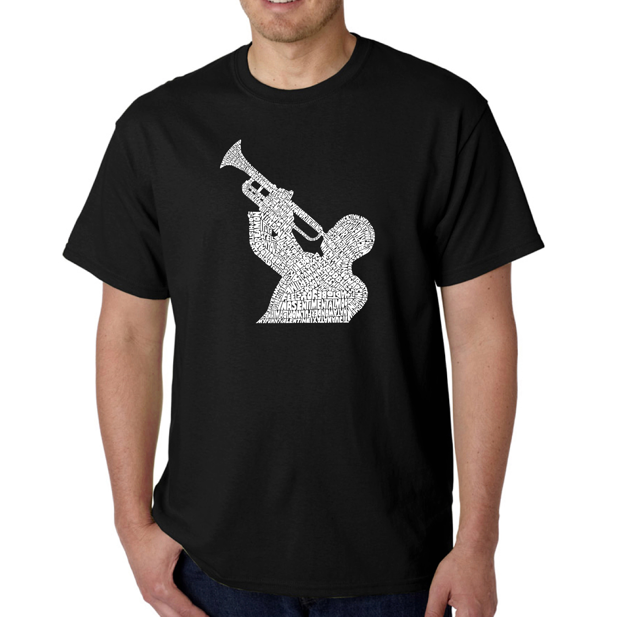 LA Pop Art Men's Word T-Shirt - All Time Jazz Songs