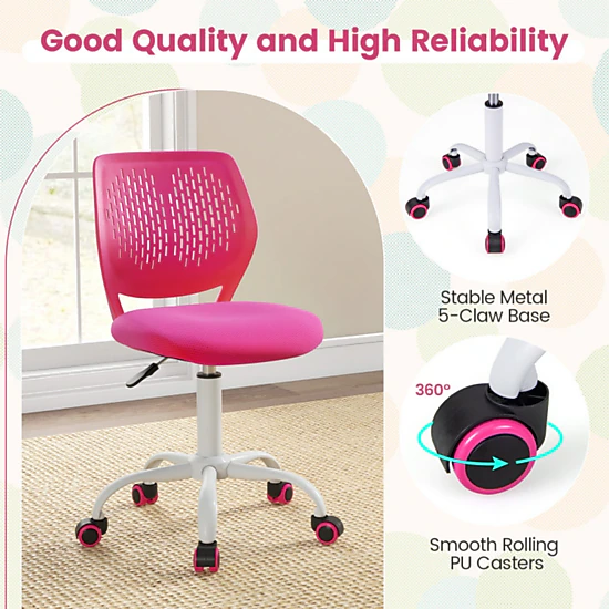 SlickBlue Children Swivel Task Chair with Rolling Casters and Seat