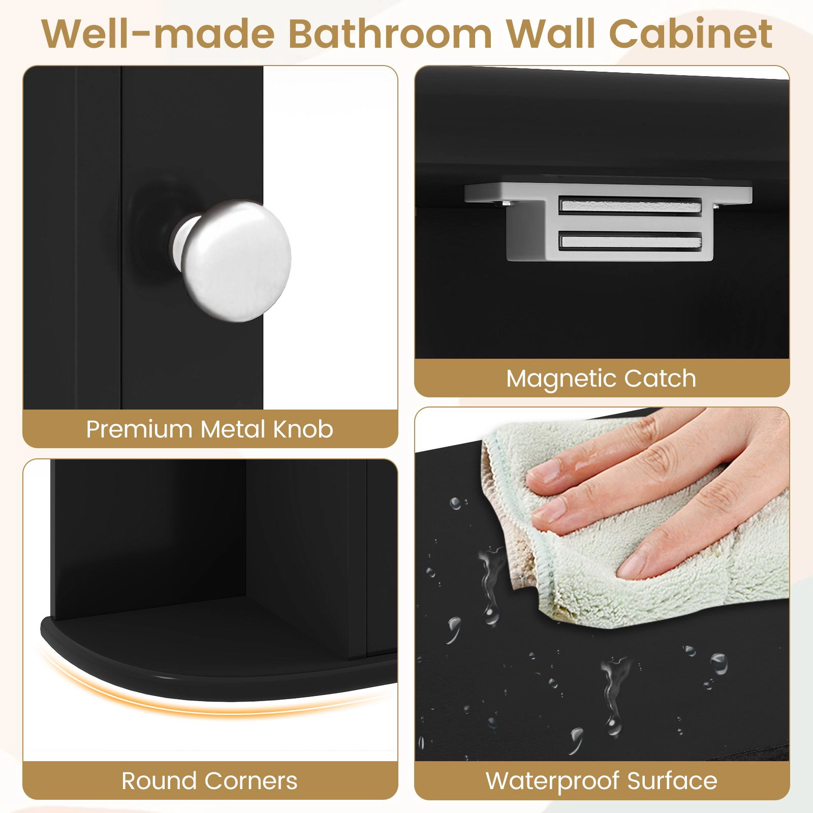 SlickBlue Bathroom Wall Cabinet with Mirror and Storage Shelves