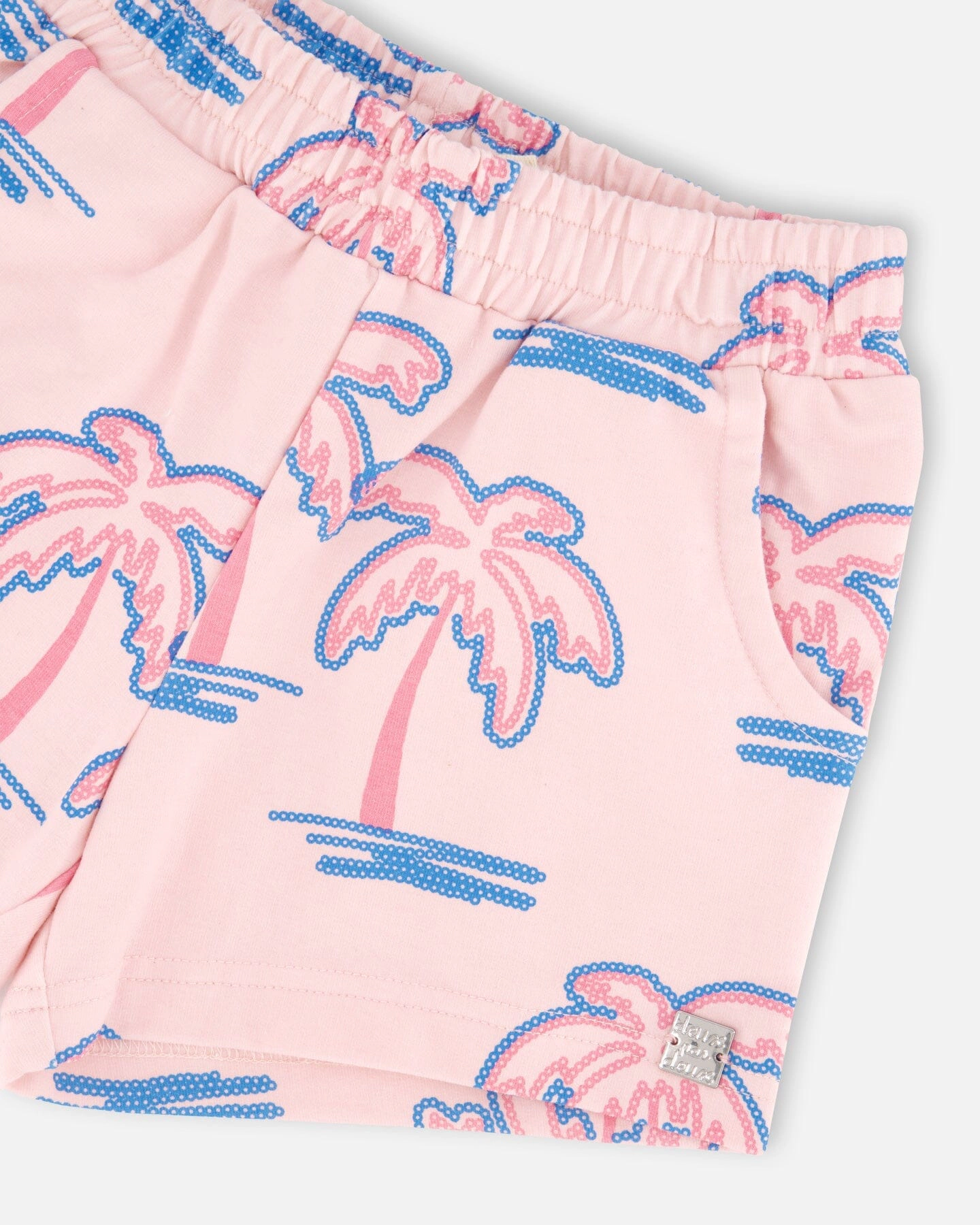 Deux par Girls French Terry Shorts Palm Print