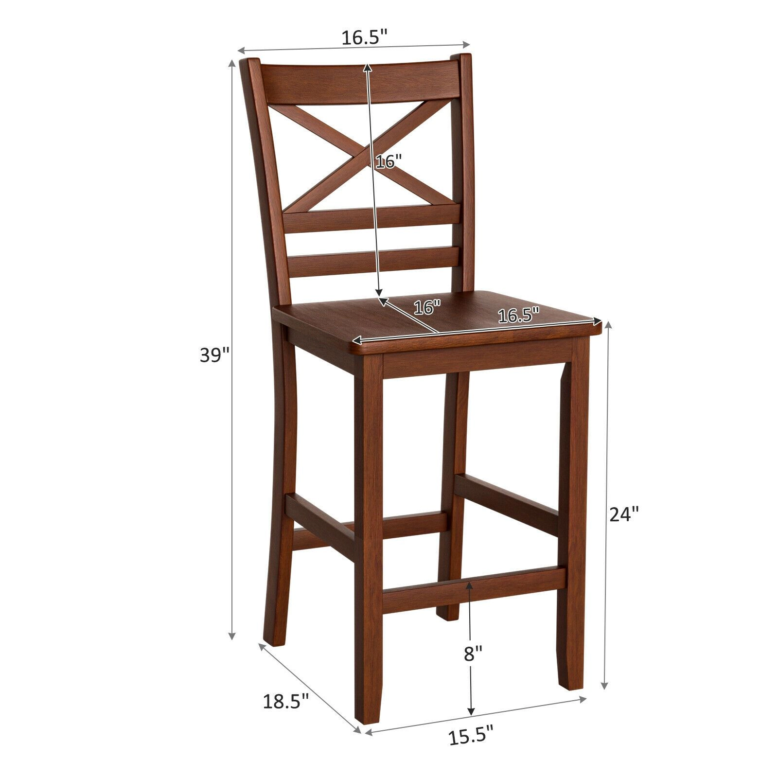 SlickBlue 25 Inch Counter Height Bar Stools Set of 2