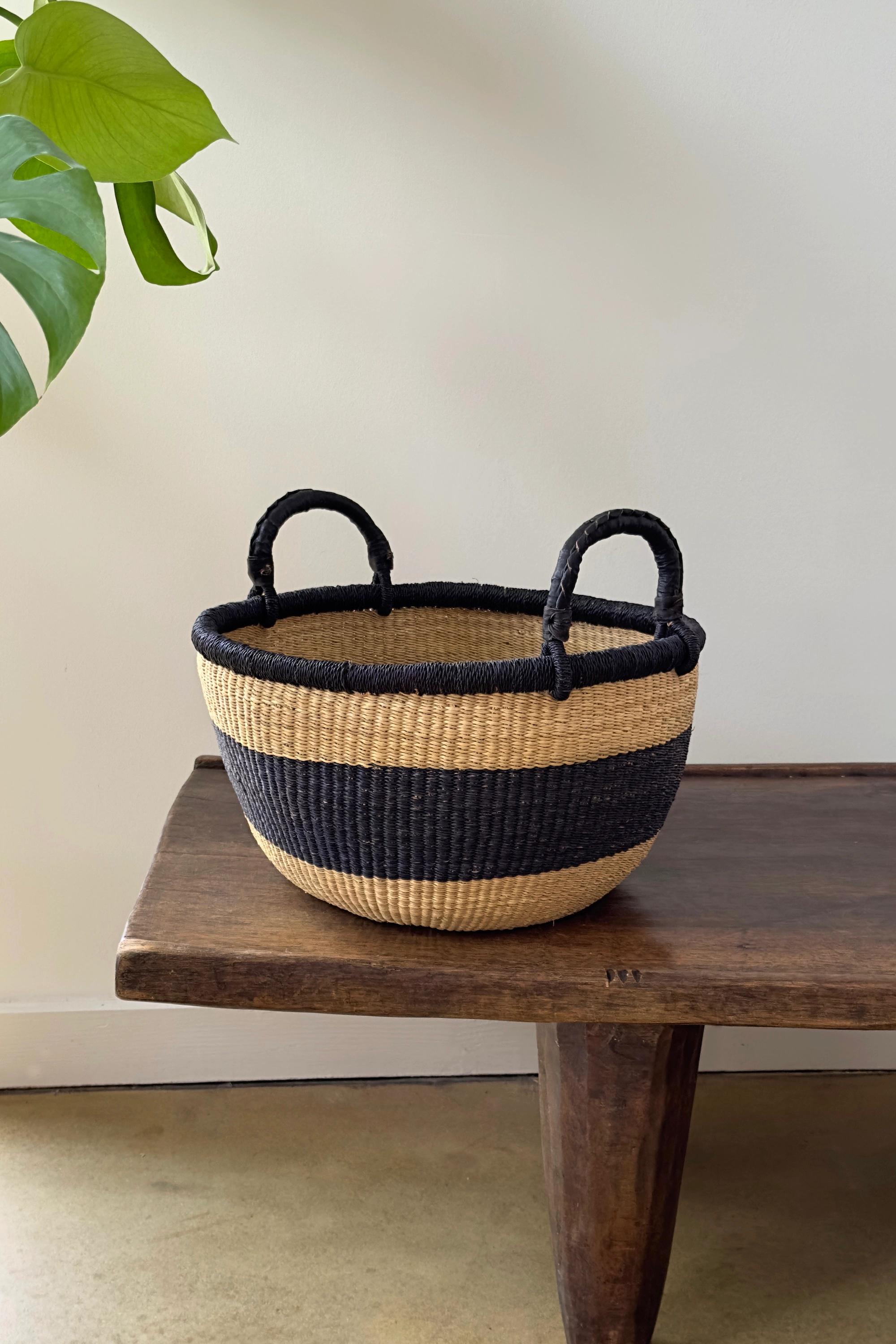 Mbare Handwoven Stripe Bolga Basket