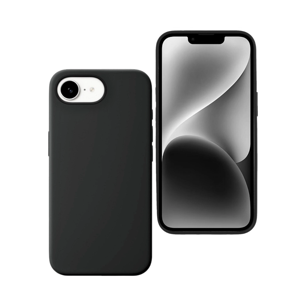 Qixxronics Black Silicone Phone Case for iPhone 16e Drop Protection Shockproof