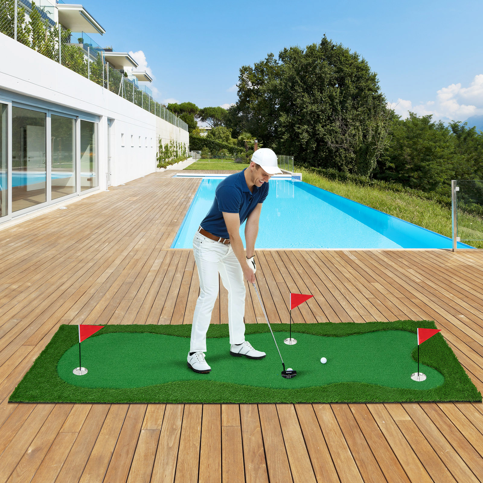 LJG Golf Putting Green with Realistic Artificial Grass Turf