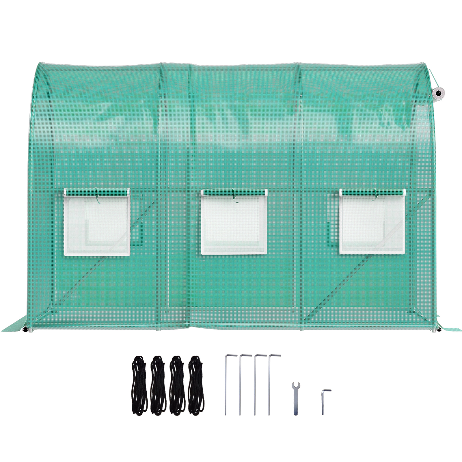 HONGGE Walk-in Tunnel Greenhouse Portable Plant Hot House with Galvanized Steel Hoops 1 Top Beam Diagonal Poles