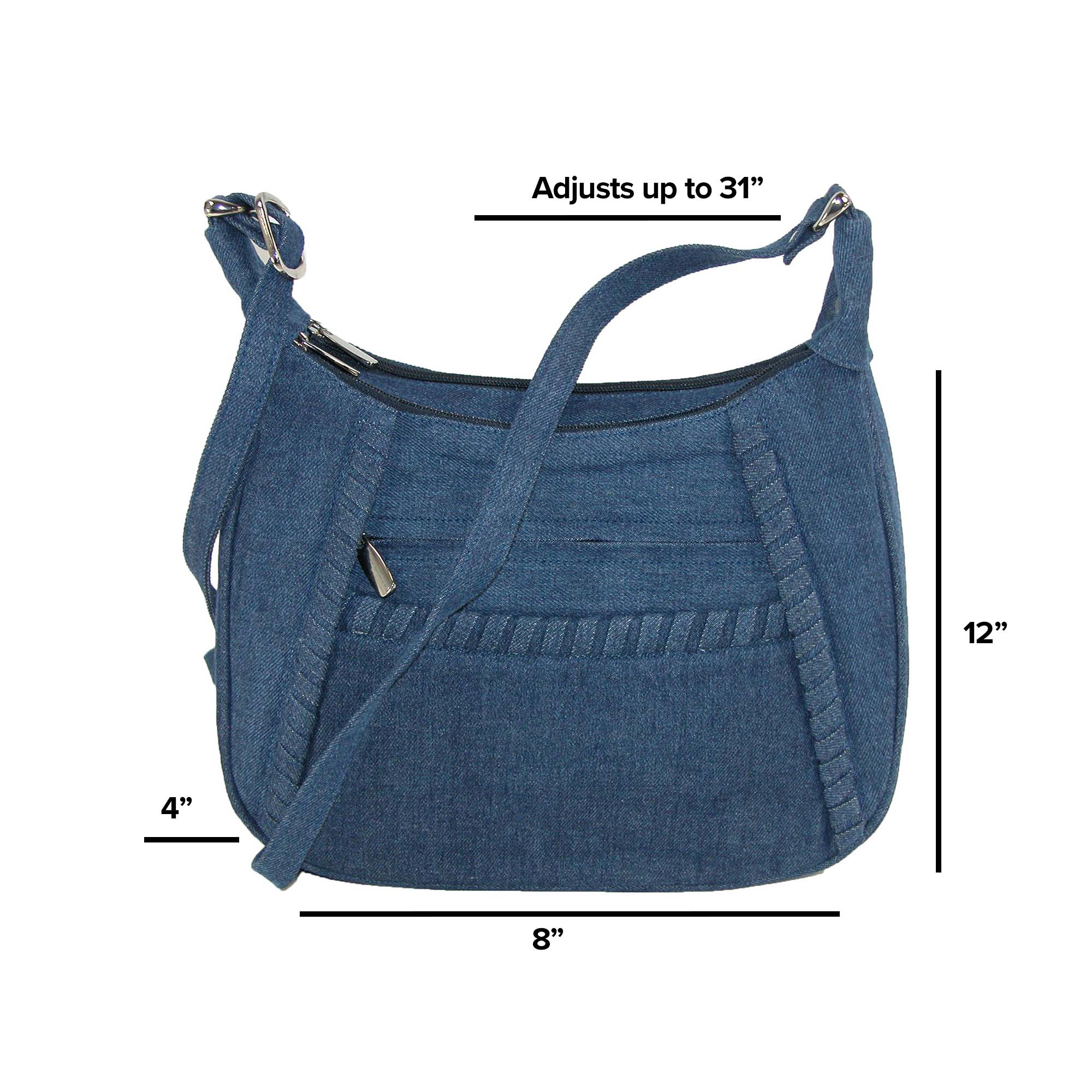 Magnifique Denim Style Shoulder Handbag with Adjustable Strap