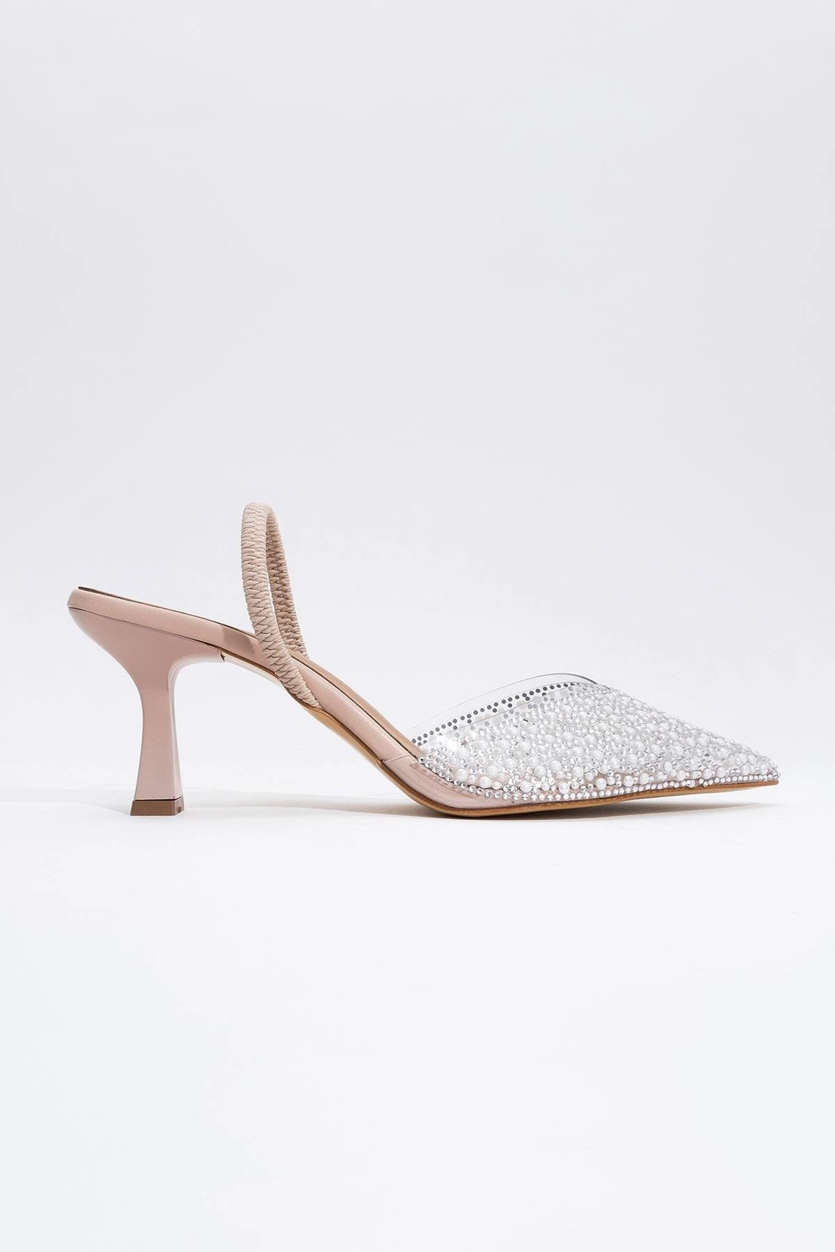 Forever & Always Womens Whena Embellished Slingback Kitten Heel Pumps