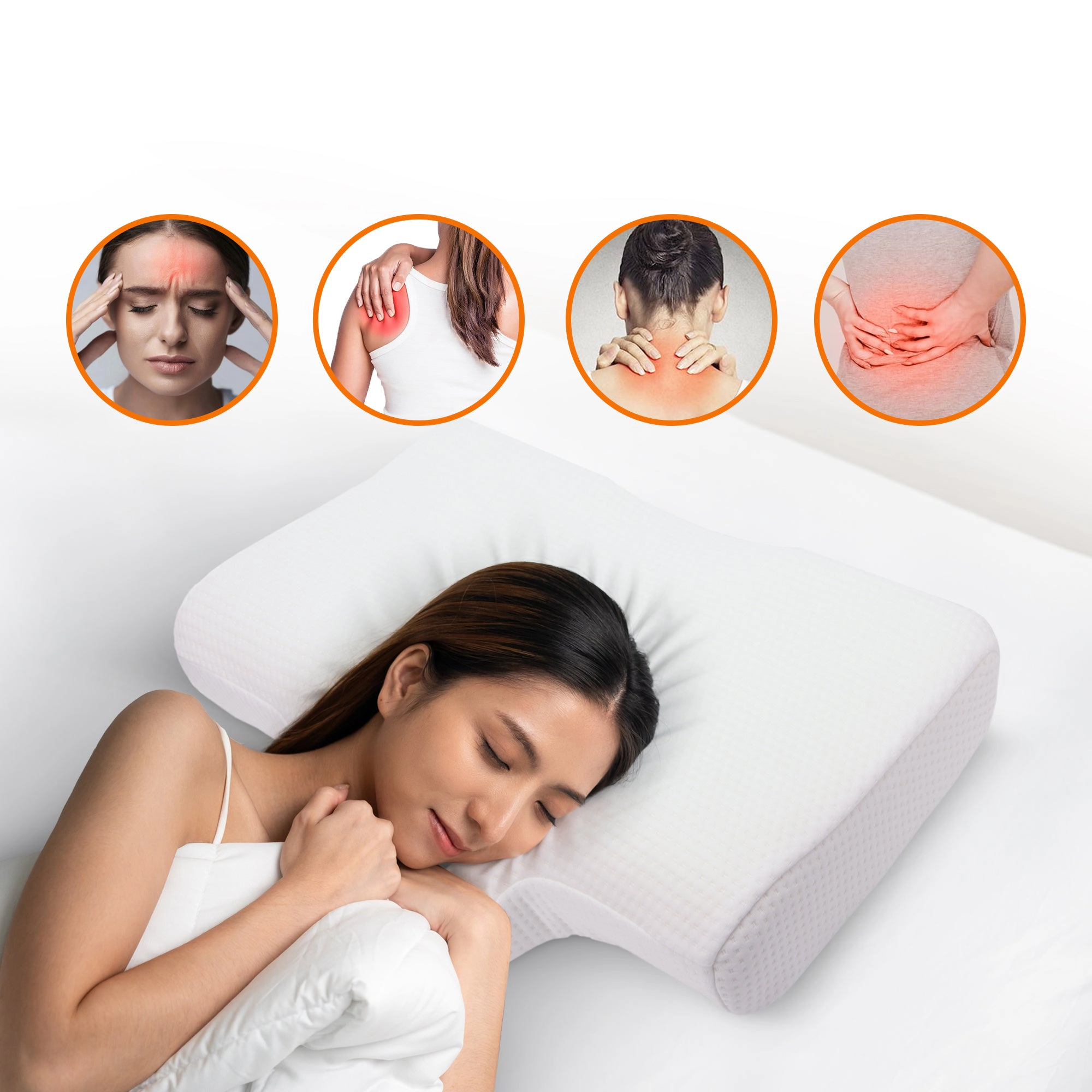 Cheer Collection Memory Foam Anti Snore Therapeutic Neck Pillow - 22"x14"