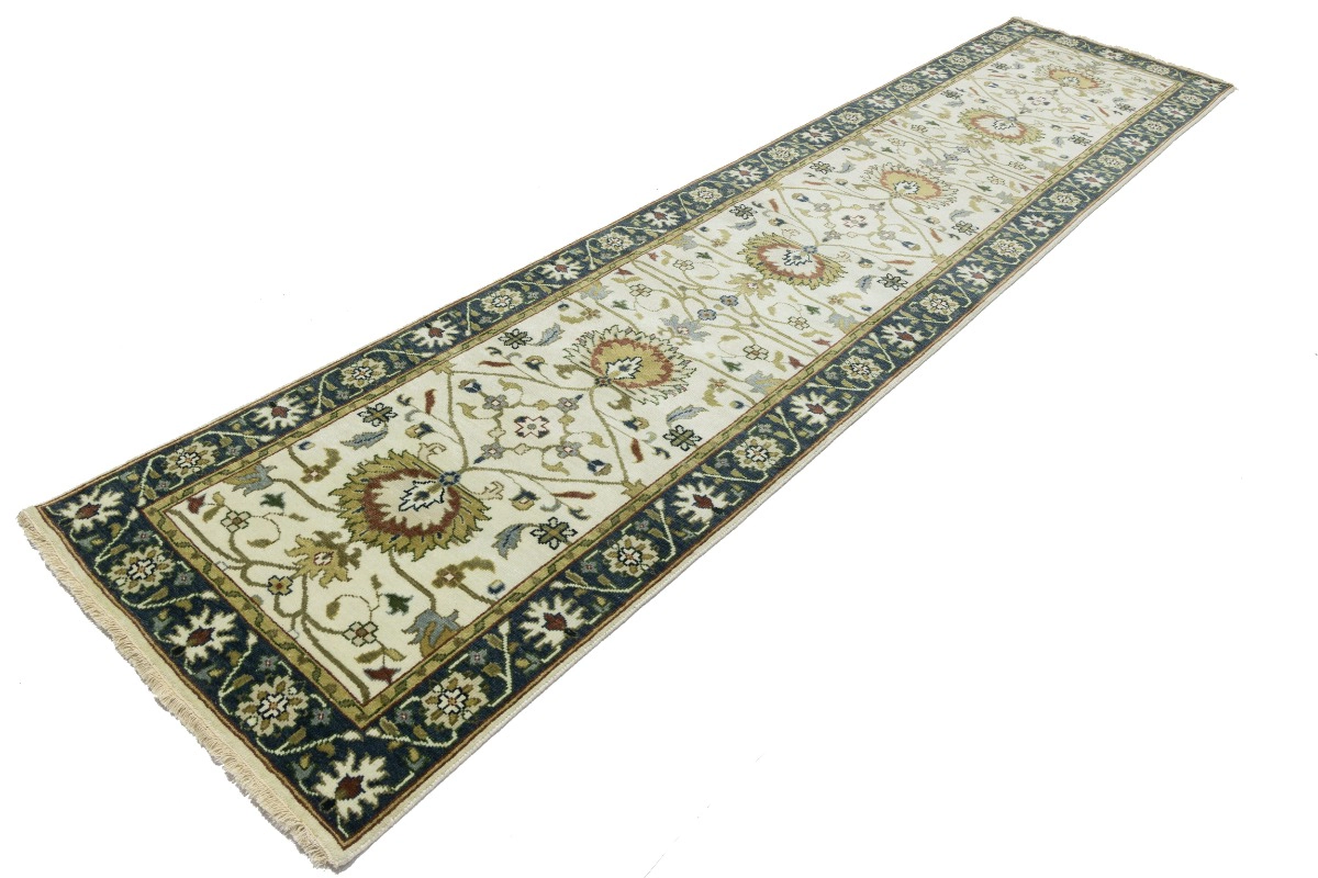 Magic Rugs Cream Floral Osh Chobi 3X13 Peshawar Oriental Runner Rug