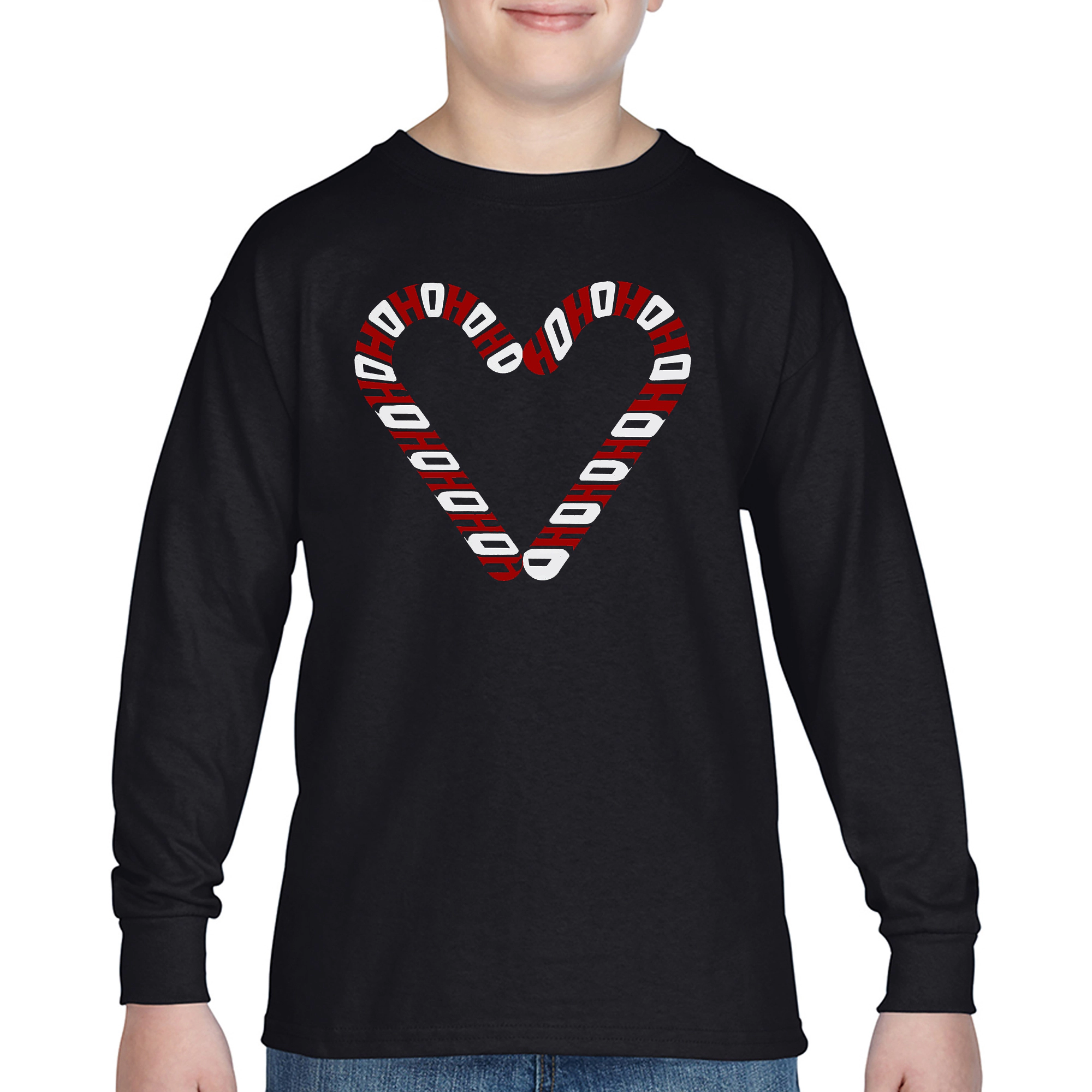 LA Pop Art Boys Long Sleeve T-Shirt - Candy Canes