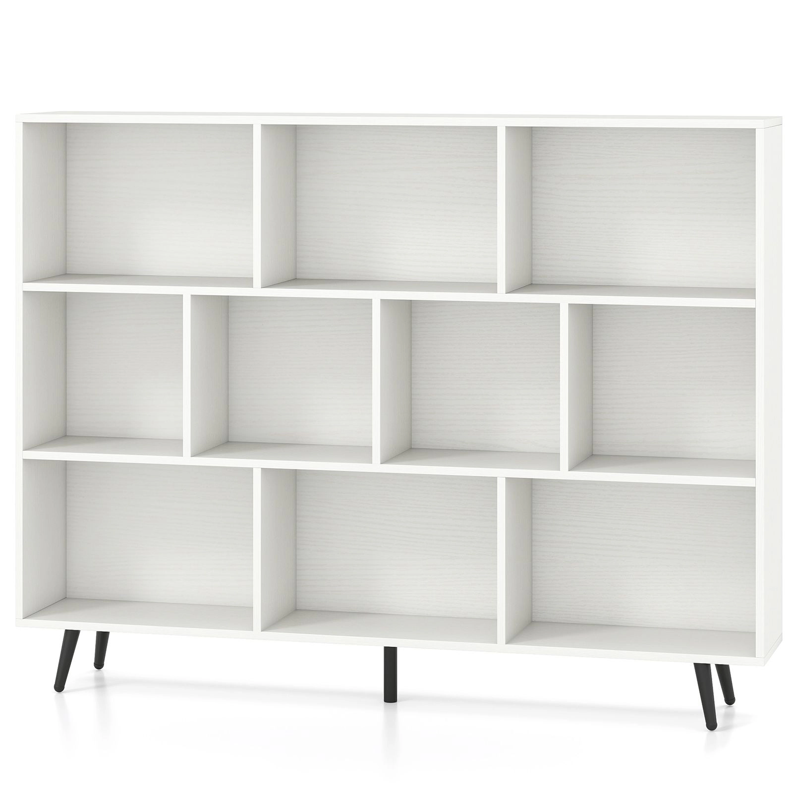 SlickBlue Modern 10-Cube Storage Bookcase with Metal Legs