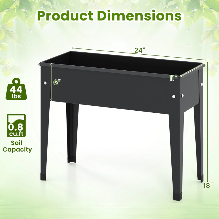 Hivvago Raised Garden Bed Elevated Metal Gardening Box with Legs