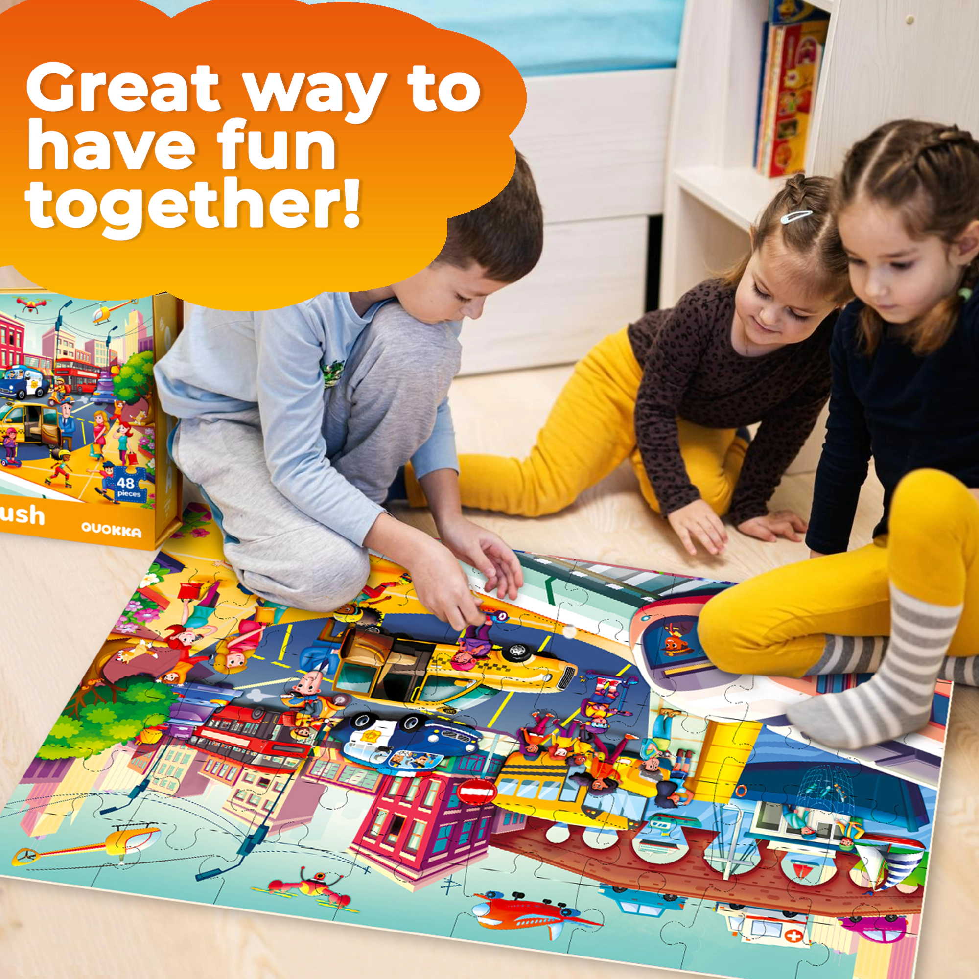 QUOKKA Giant Floor Jigsaw Puzzle, 48 Piece Educational Puzzle for Kids, USA Map, World Ages 3+