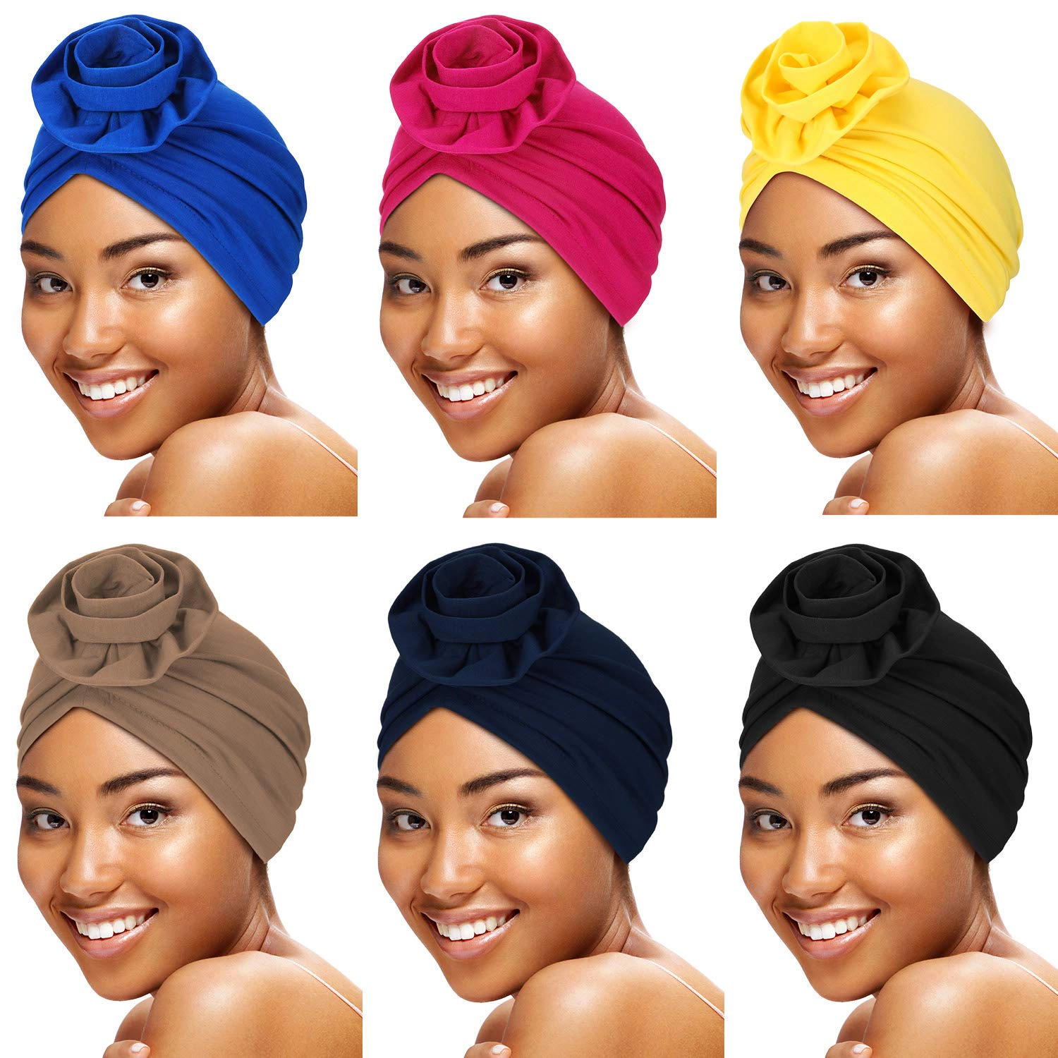 PIGFDK 6 Head Wraps For Women Turban
