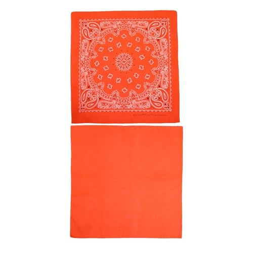CTM Cotton Solid and Paisley Print Neon Bandana Kit (Pack of 2)