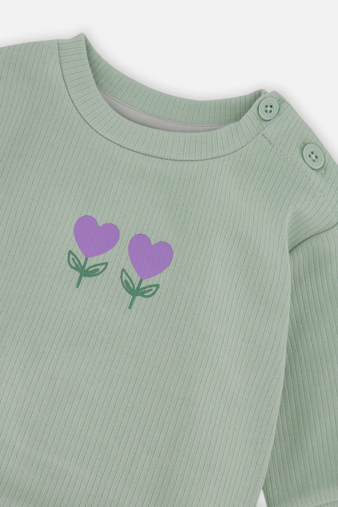 Deux par Girls Organic Cotton Pants and Top Set with Heart Print