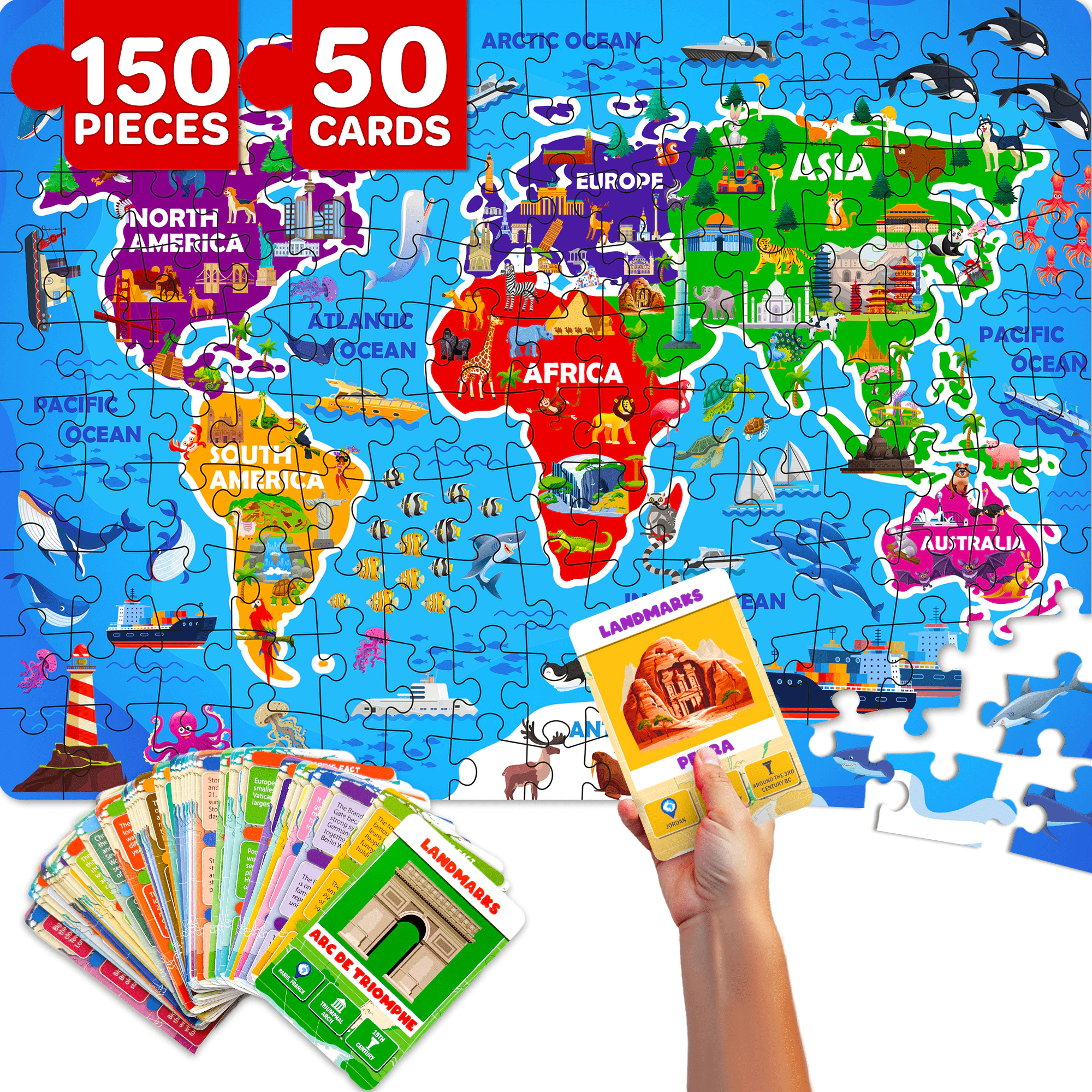 QUOKKA Search & Find Riddle Jigsaw Puzzles, 70 150 Piece Educational Puzzles for Kids Ages 3-8, Animals