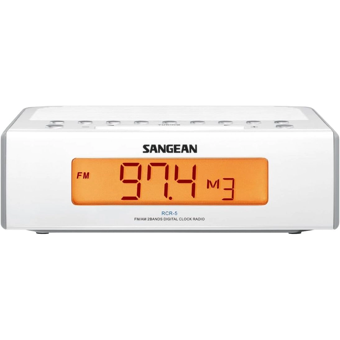 SANGEAN RCR-5 Digital AM/FM Alarm Clock Radio - Dual Alarms, Backlit LCD, 10 Presets