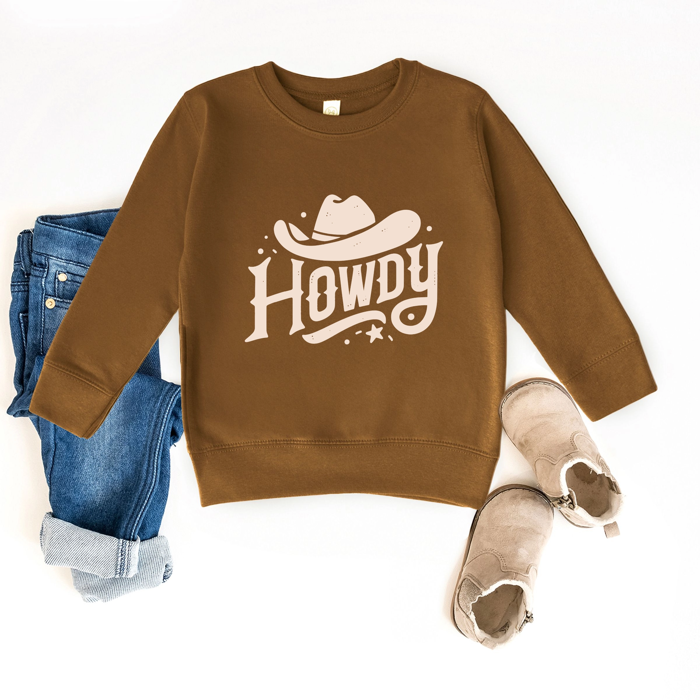 The Juniper Shop - Howdy Western Hat Toddler Graphic Sweatshirt