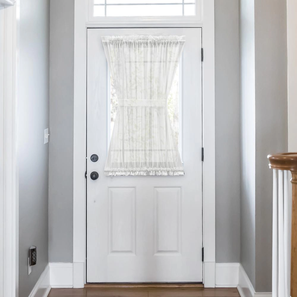 Ellis Curtain Cotton Voile 1.5" Rod Pocket Semi Sheer Door Curain Panel 40" x 72" White