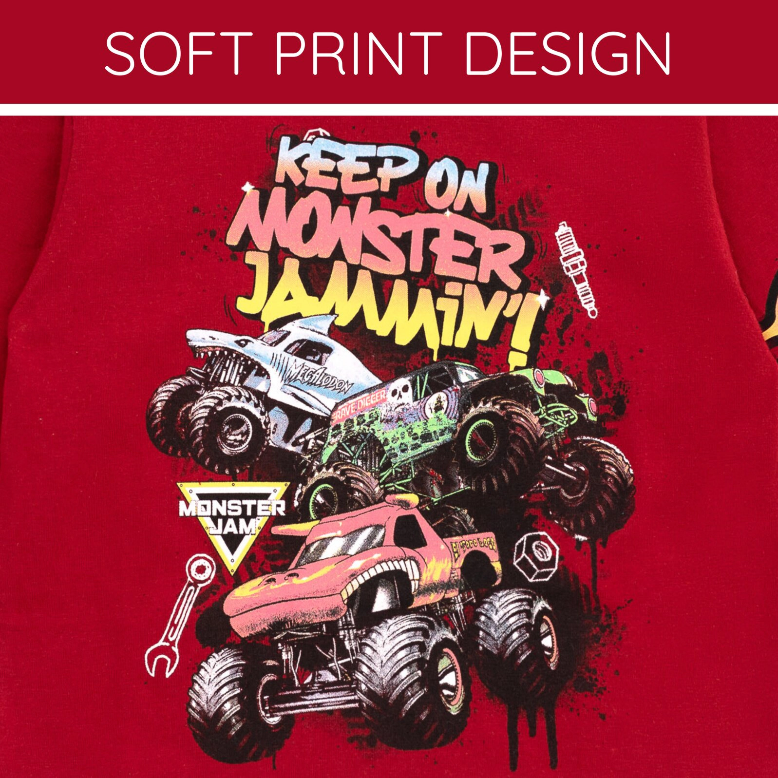 Monster Jam Boys' 2-Piece Tee and Pants Set