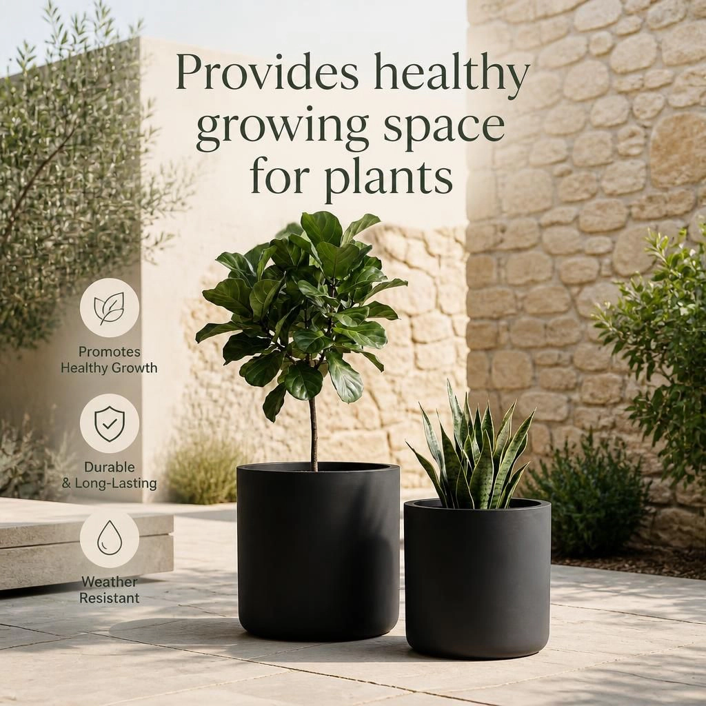 WOW PIONEER Durable Round Outdoor Planter