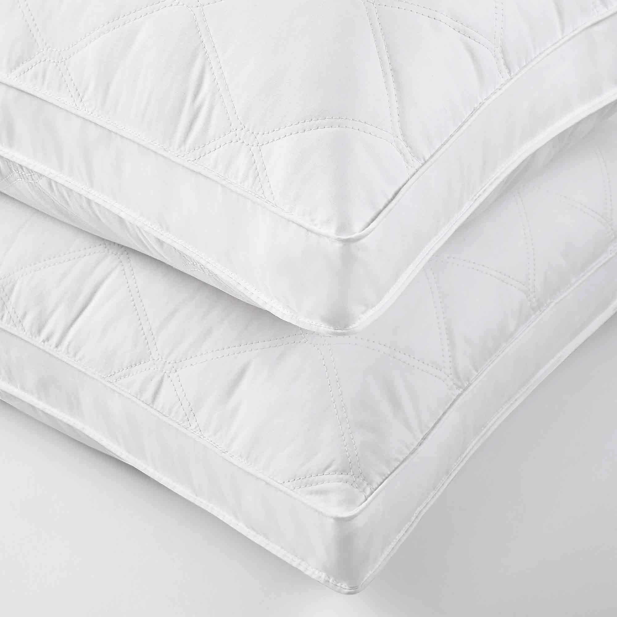 PeaceNest Gusseted Feather and Down Pillows with Cotton Shell,Medium-Firm Support,2-Pack
