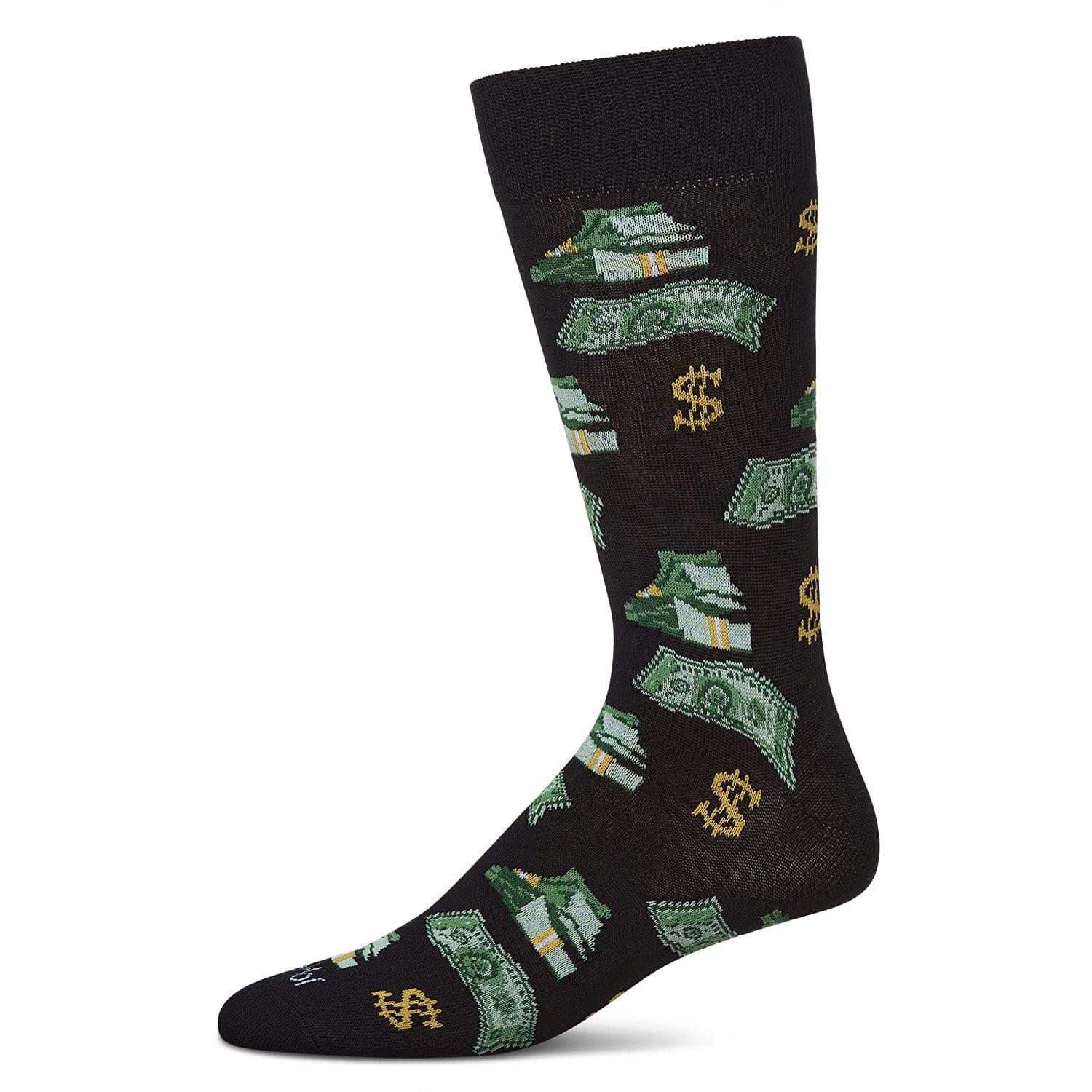 MeMoi Money Bags Cash Print Bamboo Blend Men's Crew Socks