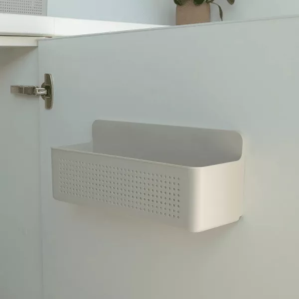 OU Wall-Mounted Storage Organizer Easy-Install Hanging Cabinet Door Basket for Kitchen & Laundry Room Heavy Duty