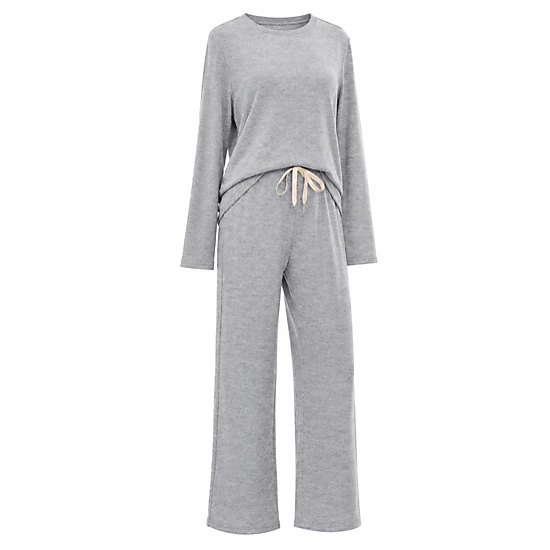 WZK Womens 2-Piece Long Sleeve Soft Sleepwear Lounge Pajama Set