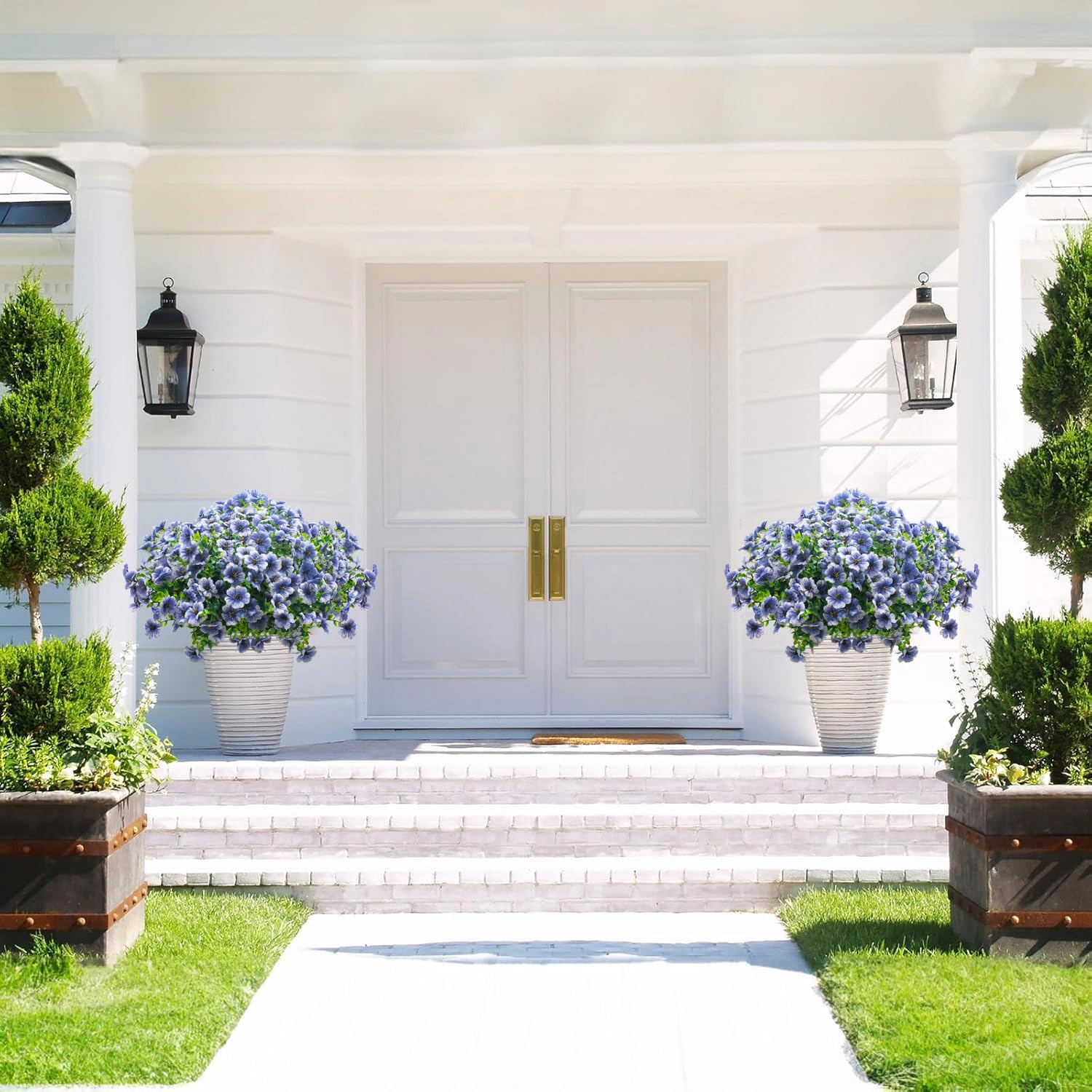 PUPWE Artificial Outdoor Flowers Spring Decor