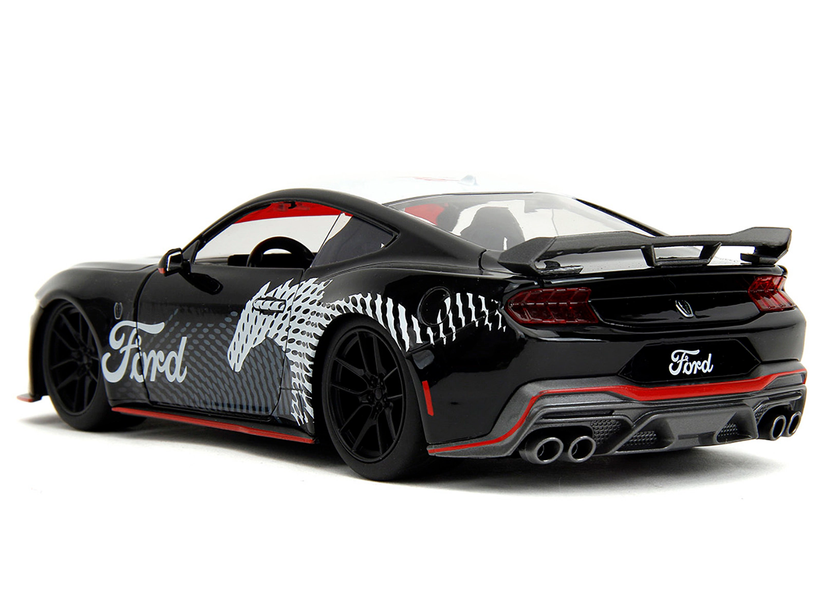 Jada 2024 Ford Mustang Dark Horse Black with White Top and "Mustang Horse Graphics" "Bigtime Muscle" Series