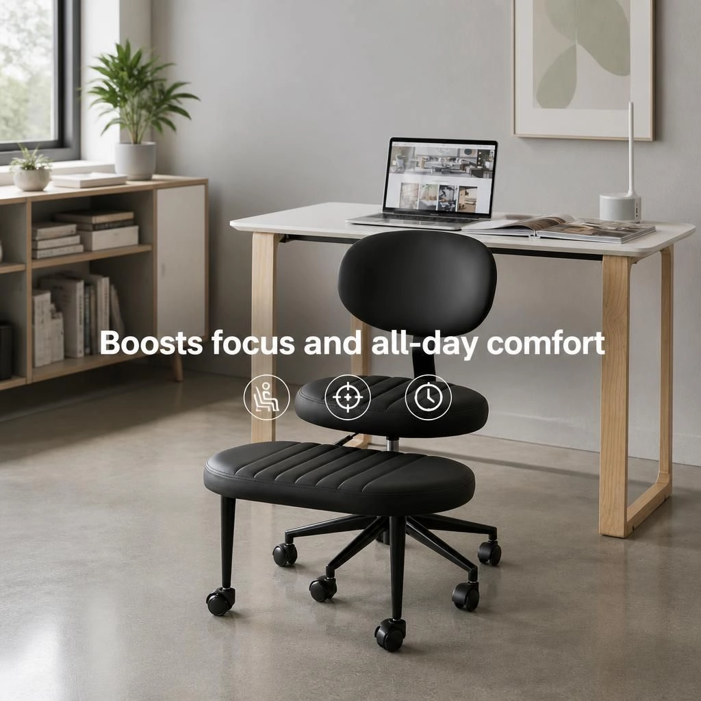 GOODSILO Compact Upholstered Velvet Office Chair
