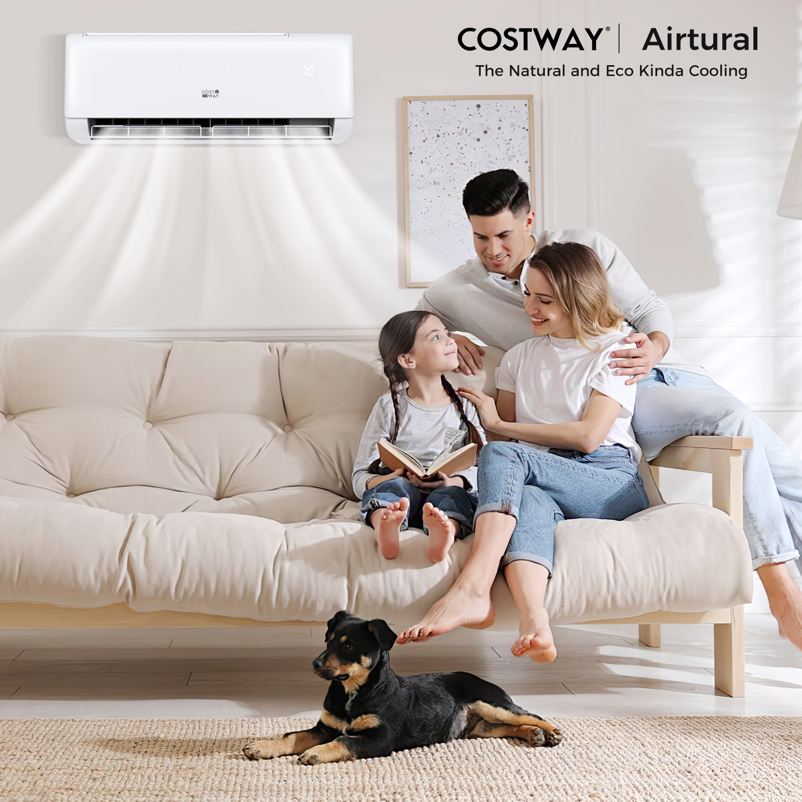 LJG Airtural 12000 BTU 21 SEER2 208-230V Ductless Mini Split Air Conditioner with Heat Pump, Energy Star