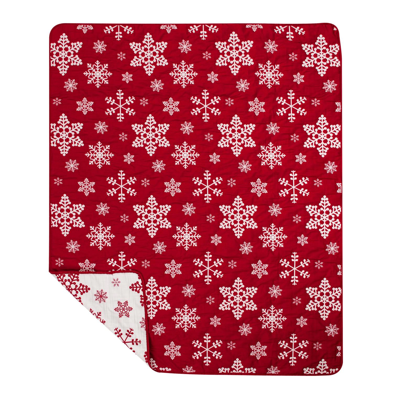 Greenland Home Fashions Snowflakes Premimum Soft Throw Accessory