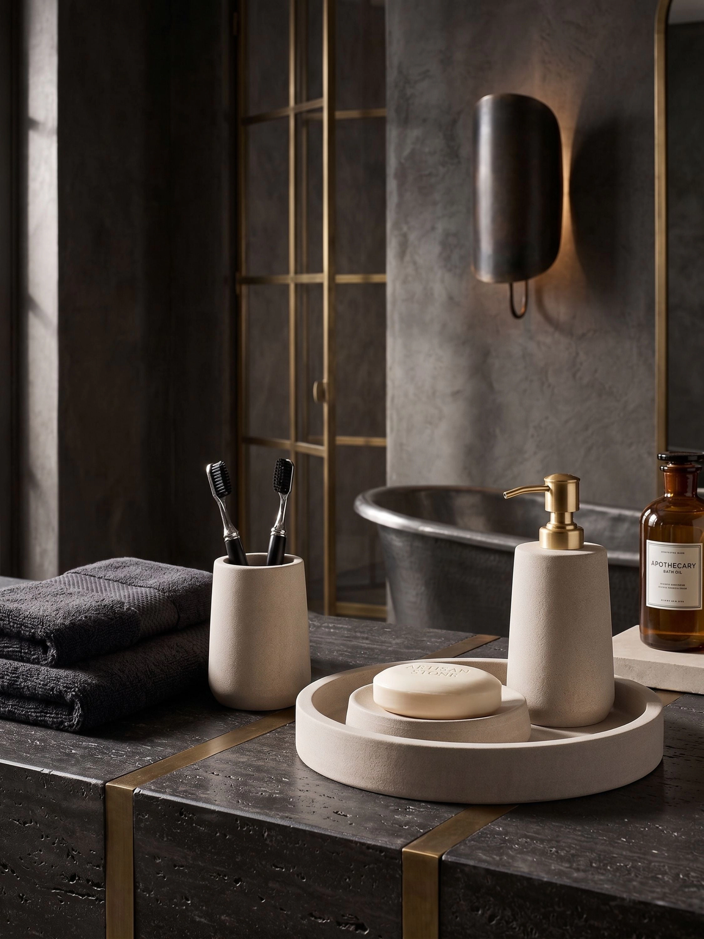 GAURI KOHLI Casablanca Sandstone Bath Accessories