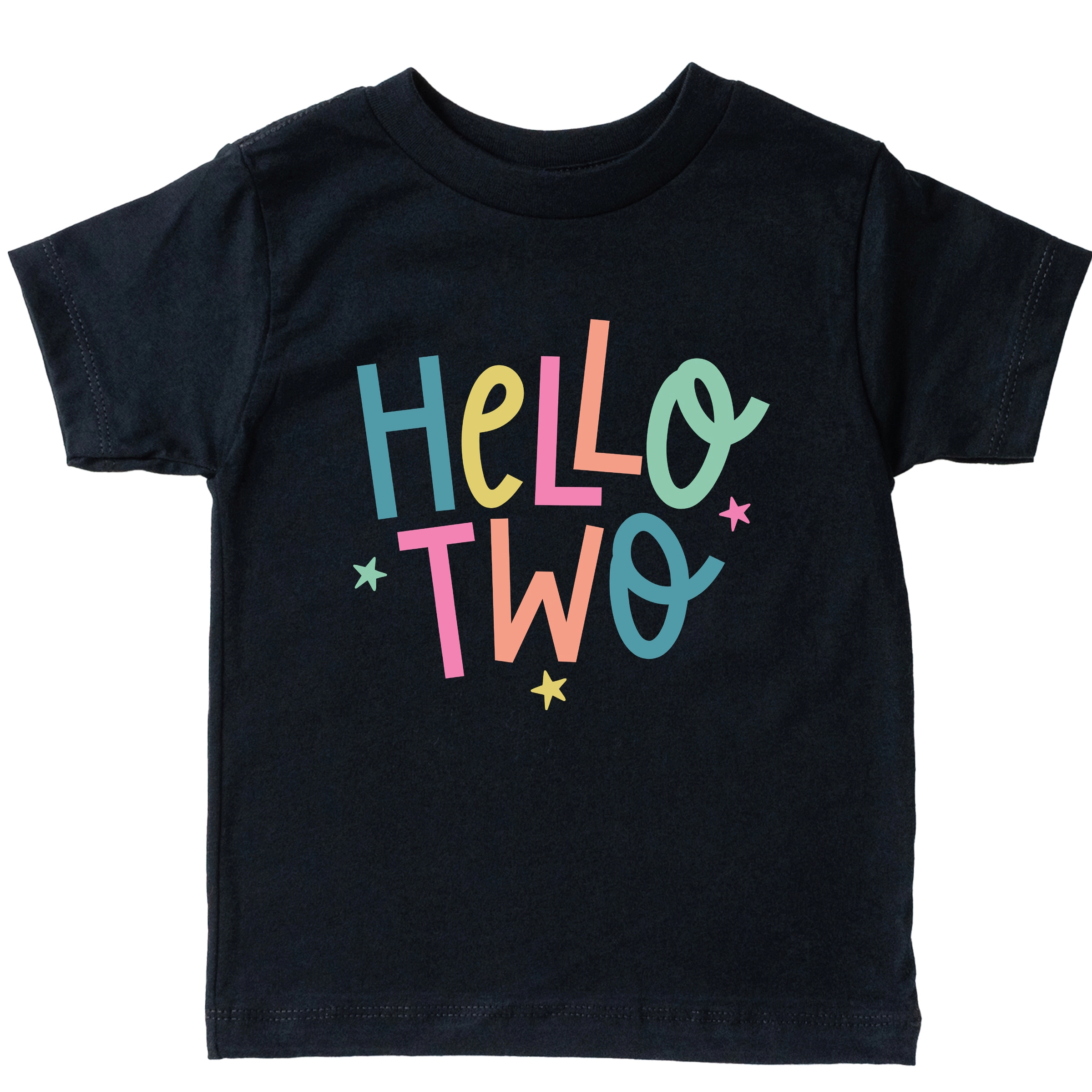 The Juniper Shop - Hello Two Stars Toddler Short Sleeve Graphic T-Shirt