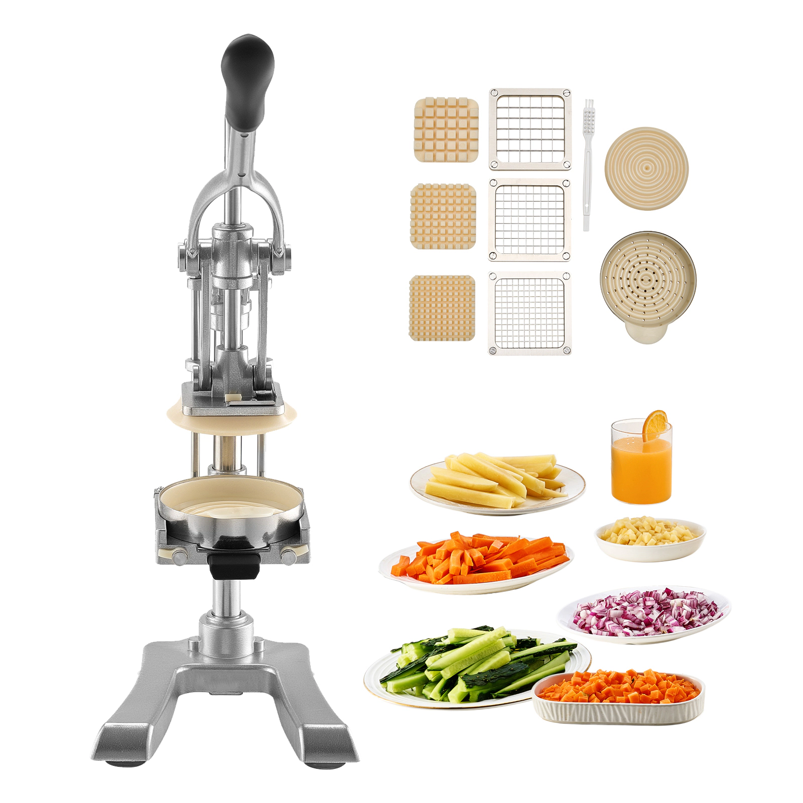 HONGGE Commercial French Fry Cutter Stainless Steel Potato French with Manual Potato for Restaurants & Home