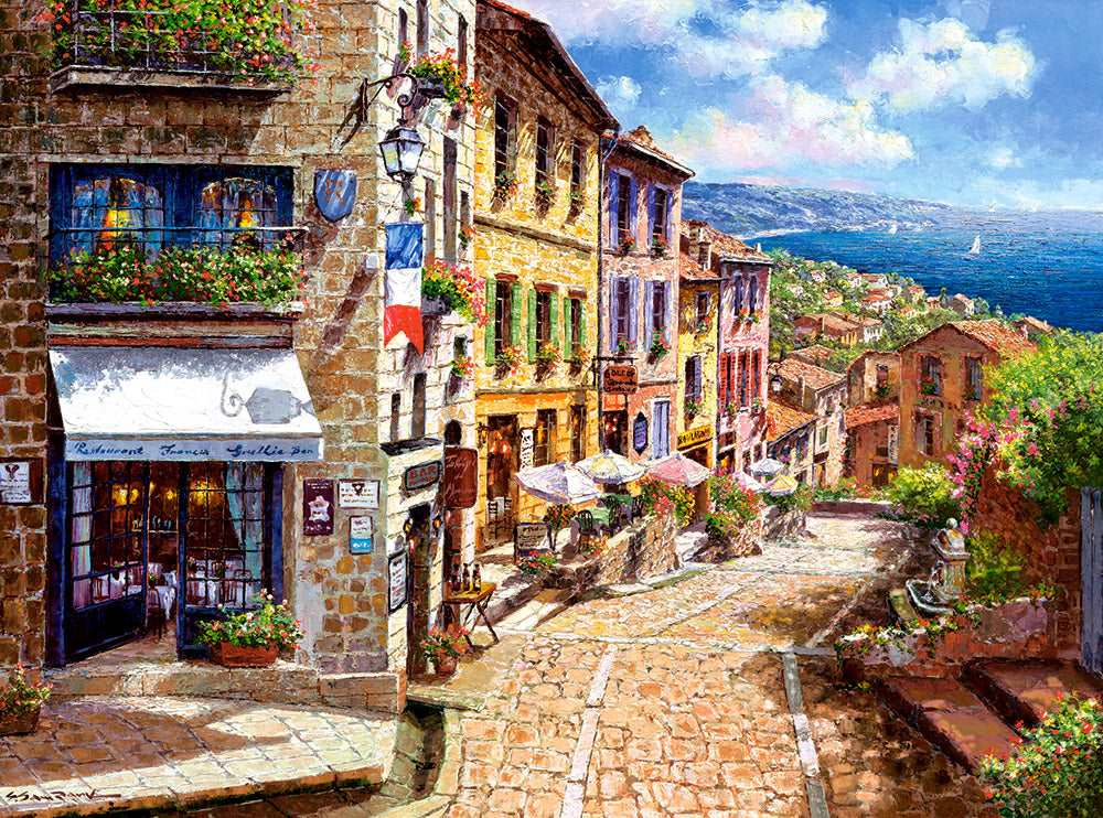 CASTORLAND 3000 Piece Jigsaw Puzzles, Afternoon in Nice, Puzzle of France, Mediterranean view, Adult Puzzles, C-300471-2