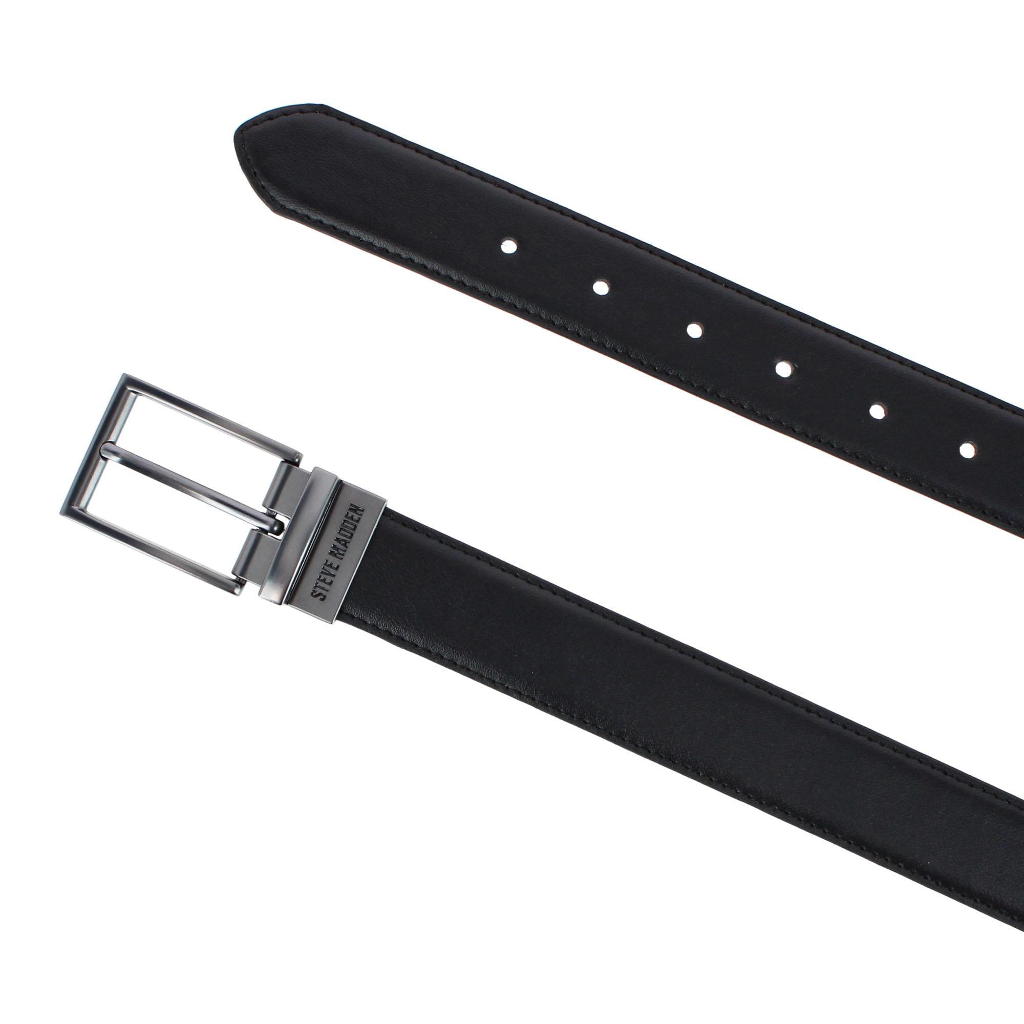 Steve Madden Men's 32mm Smooth Reversible Dress Belt