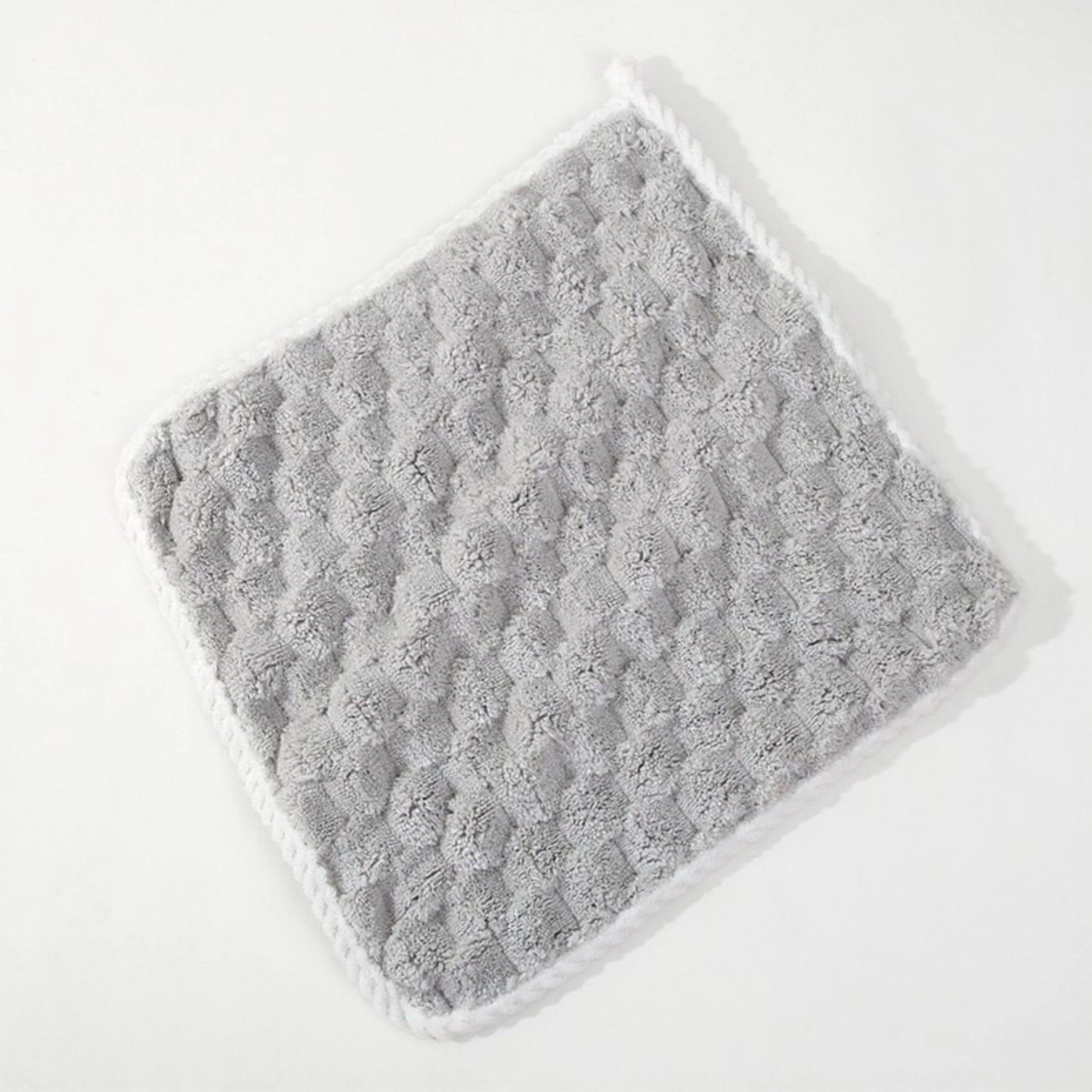 Alilang Unisex Soft Absorbent Hanging Hand Towels Textured Teardrop Shape Reusable Cleaning Cloth with Loop 6 Pack