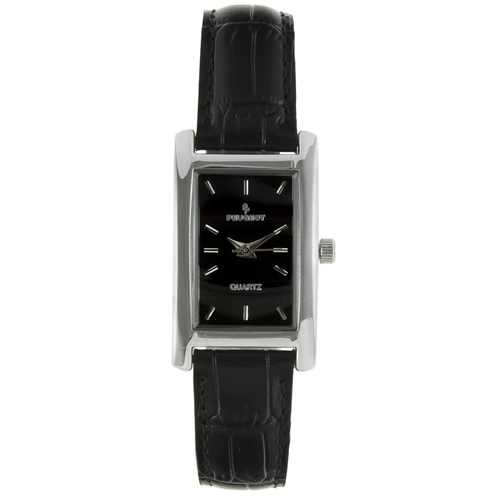 Peugeot Women's Watch 34x20mm Black Dial Contour Dress Black Leather Strap