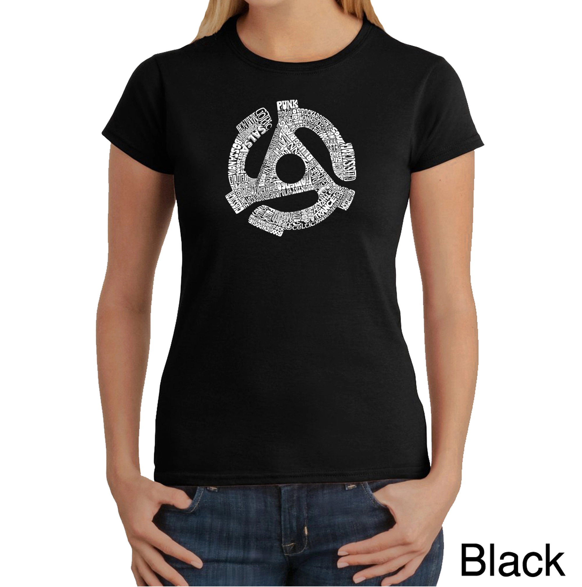 LA Pop Art Women's Word T-Shirt - Record Adapter