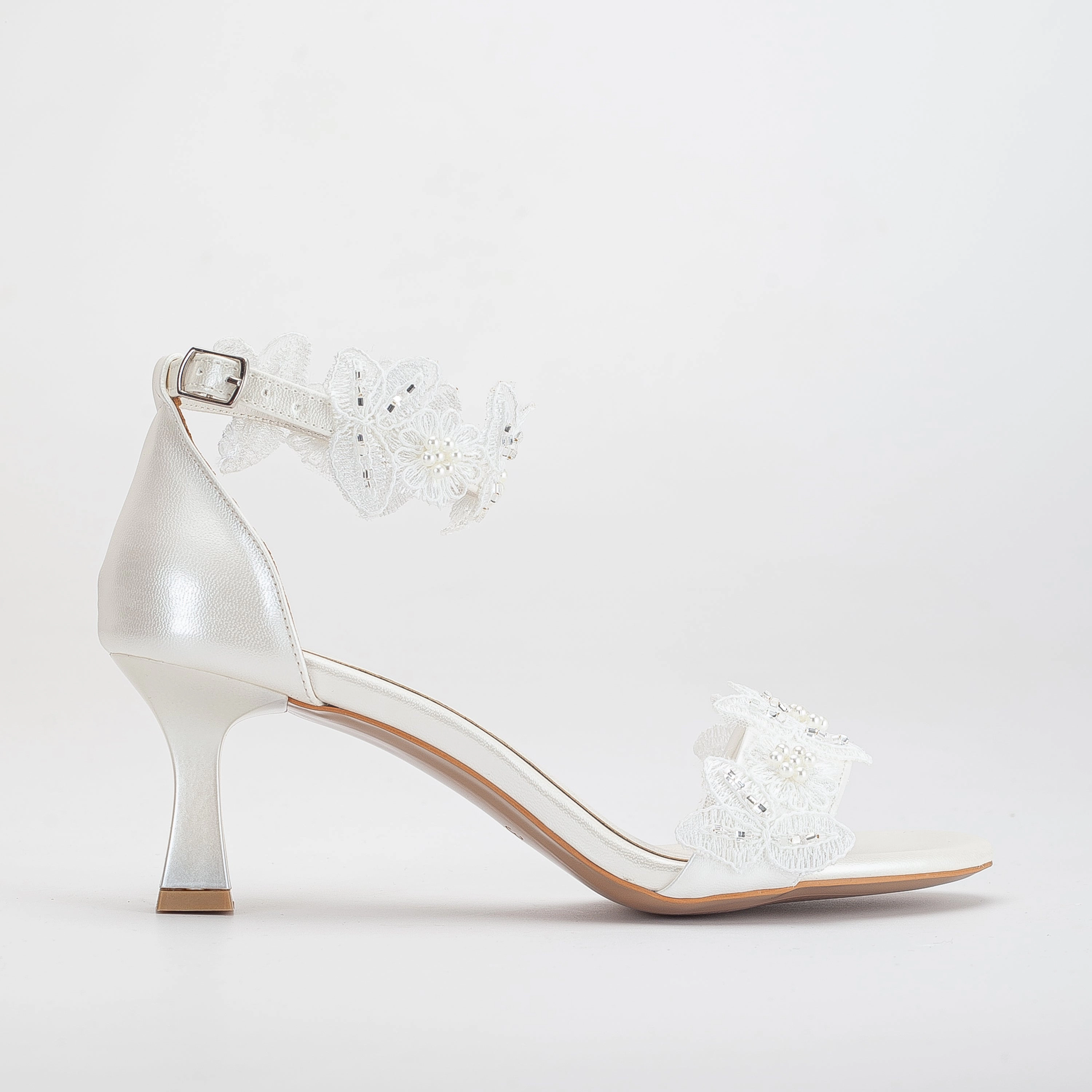 Forever & Always Womens Birdie Lace Kitten Heel Sandals