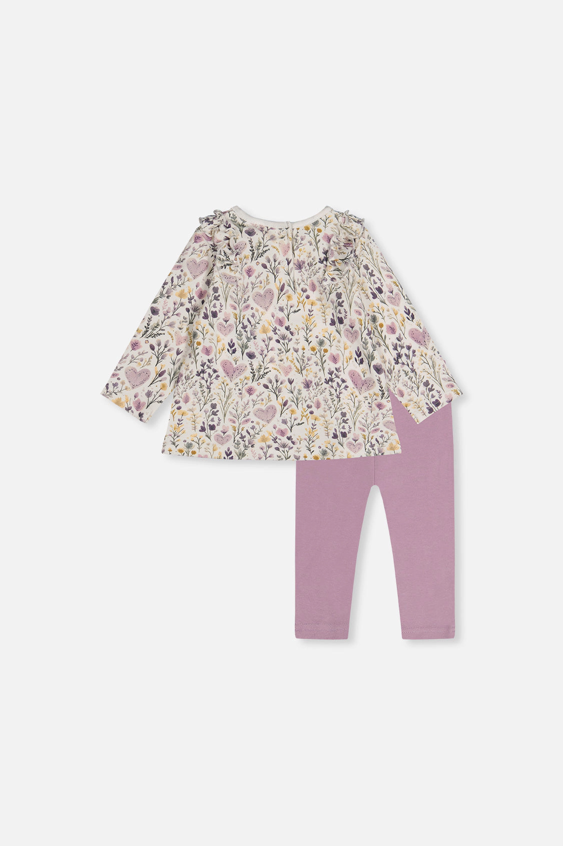 Deux par Girls Organic Cotton Leggings and Top Set with Heart Print