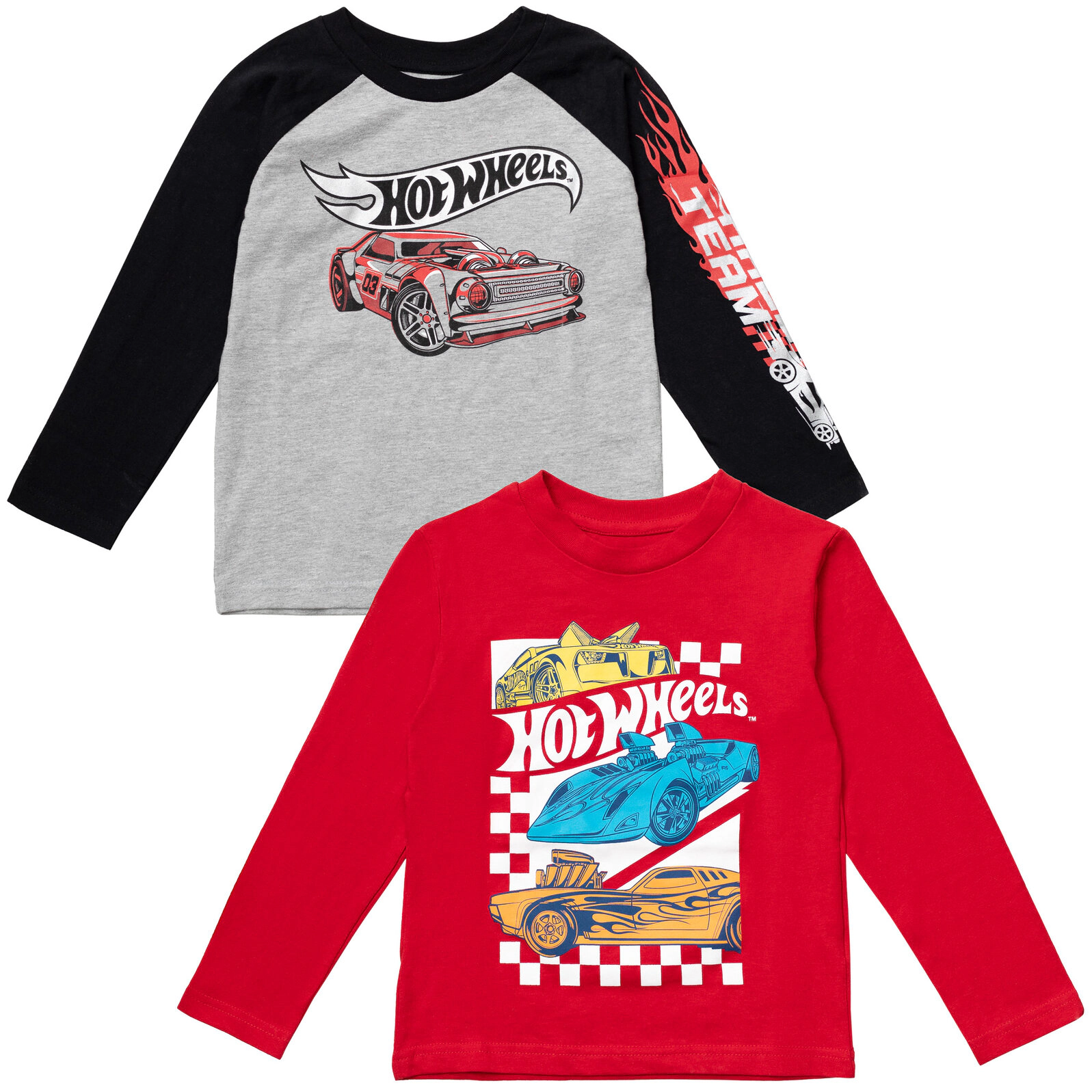 Hot Wheels Boys' 2-Pack Racing Long Sleeve T-Shirts