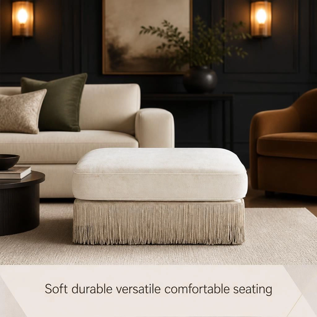 GOODSILO Soft Upholstered Velvet Ottoman Foot Stool