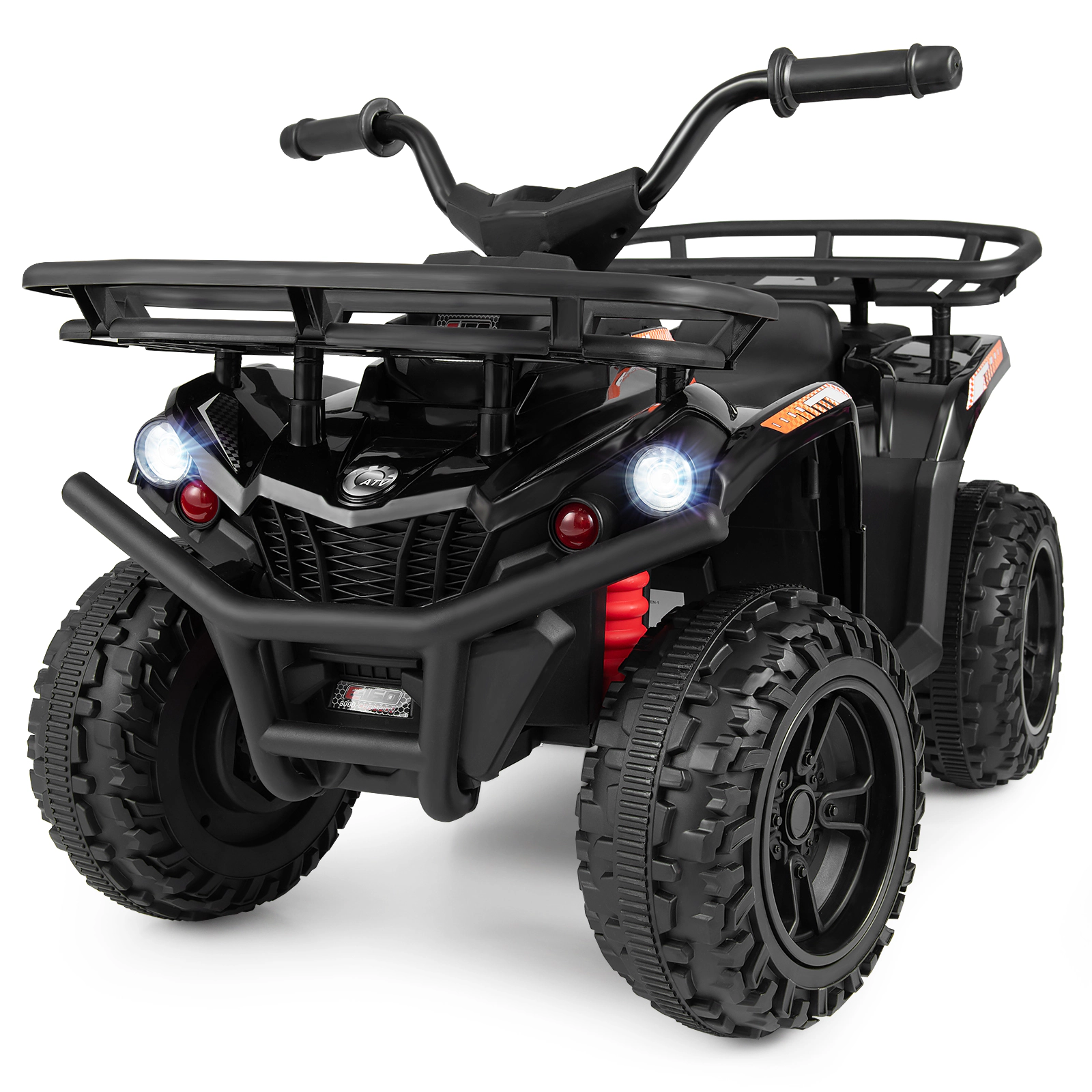 Costway 24V 4-Wheeler Ride on Toy with Slow Start, Songs, Stories, Tunes, MIC/SD/USB Port