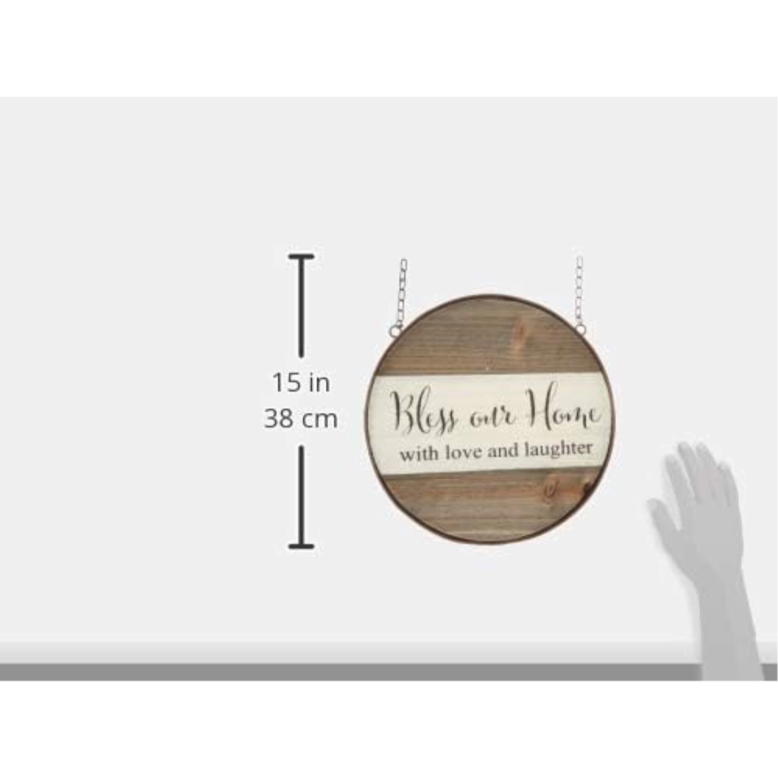 K&K Interiors Bless Our Home Circle Arrow Replacement Sign 13 x 13 inch - Arrow Sold Separately