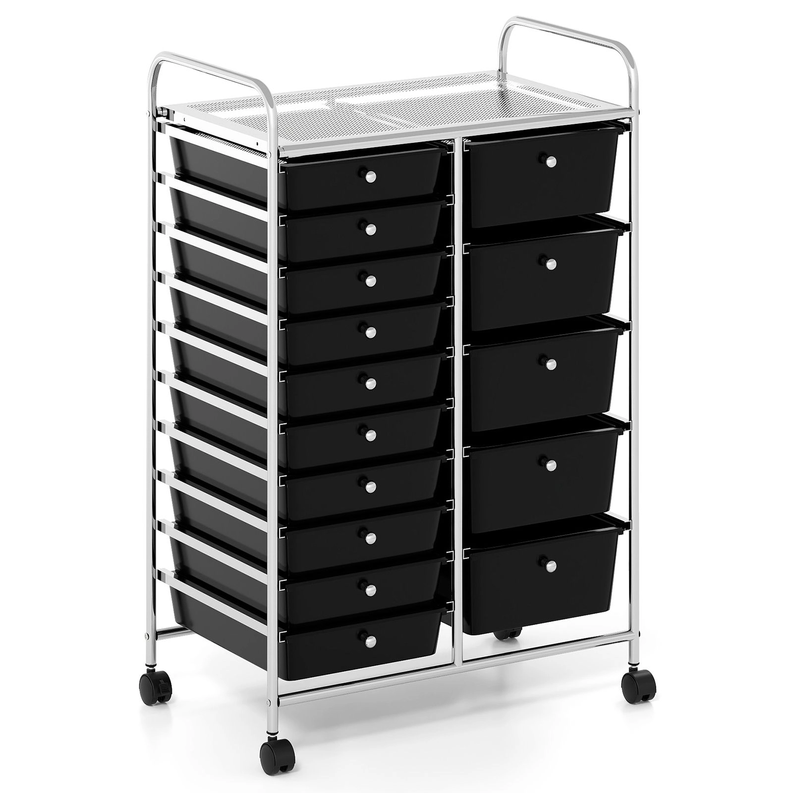 SlickBlue Rolling Storage Organizer Cart, 15 Removable Drawers